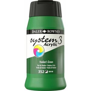 Daler Rowney System3 Acrylic Paint Vopsea acrilică Hooker's Green 500 ml 1 buc imagine