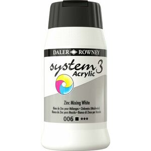 Daler Rowney System3 Acrylic Paint Vopsea acrilică Zinc Mixing White 500 ml 1 buc imagine