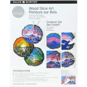 Daler Rowney Simply Wood Slice Art Creative Set Set de vopsele acrilice 8 x 12 ml imagine