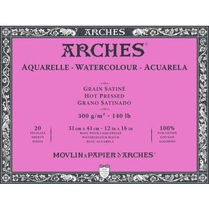 Arches Watercolour Hot Pressed Block Natural White 41 x 31 cm 300 g Carnete de Schițe imagine