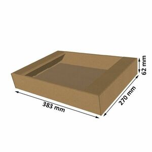 Tavita din carton natur microondul E 360 g, sistem autoformare, 383X270X62 mm imagine