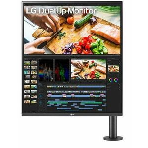 Monitor IPS LED LG DualUp 27.6inch 28MQ780-B, SDQHD (2560 x 2880), HDMI, DisplayPort, Pivot, Boxe (Negru) imagine