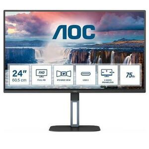 Monitor IPS LED AOC 23.8inch 24V5CE, Full HD (1920 x 1080), HDMI, DisplayPort, AMD FreeSync, Boxe (Negru) imagine