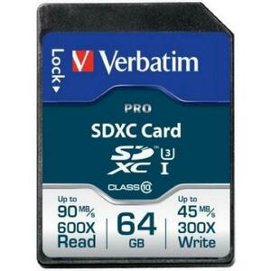Card de memorie Verbatim SDXC, 64 GB, Clasa 10 imagine