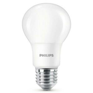 Bec LED Philips E27 7, 5W 806 lumeni, glob mat A60, lumina rece imagine