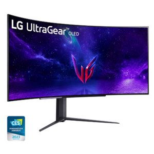 Monitor Gaming OLED LG UltraGear 44.5inch 45GR95QE-B, WQHD (3440 x 1440), HDMI, DisplayPort, AMD FreeSync, Nvidia G-Sync, Ecran Curbat, 240 Hz, 0.03 ms (Negru) imagine