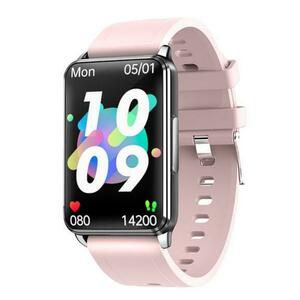 Smartwatch iSEN EP02, Display TFT 1.3inch, ECG, Ritm cardiac, Presiune sanguina, Glicemie, Oxigen, Monitorizare somn, Bluetooth, Waterproof IP67 (Roz) imagine