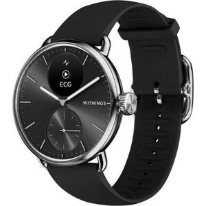 Smartwatch Withings Scanwatch 2, 38mm, Ecran OLED, Sticla Safir, Monitorizare Somn, Activitate, Temperatura, SpO2 (Argintiu/Negru) imagine
