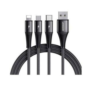 Cablu de date Joyroom S-1230G4, 3 in 1, USB, Lightning, USB Type-C, MicroUSB, 1.2m (Negru) imagine