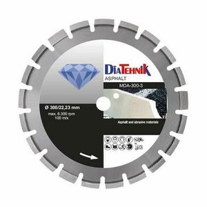 Disc diamantat DiaTehnik Asphalt 300 mm pentru beton proaspat si asfalt imagine