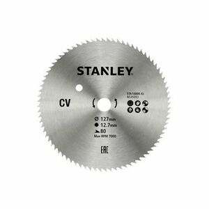 Disc din otel pentru fierastrau circular Stanley STA10000-XJ, 127x12.7mm, 80 dinti imagine