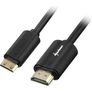 Cablu Sharkoon, HDMI -> mini HDMI 4K, 2.0m (Negru) imagine