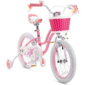 Bicicleta Copii 4-6 ani Royal Baby StarGirl 16inch, Roti 16 Inch, Frana fata V-Brake, Spate Tambur, Roti Ajutatoare, Roz imagine