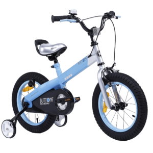 Bicicleta Copii 3-5 ani Royal Baby Matt Button Children 14inch, Roti 14 Inch, Frana fata C-Brake, Frana spate Torpedo, Roti Ajutatoare, Albastru imagine