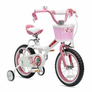 Bicicleta Copii 3-5 ani Royal Baby Jenny Children 14inch, Roti 14 Inch, Frana fata C-Brake, Frana spate Torpedo, Roti Ajutatoare, Alb imagine