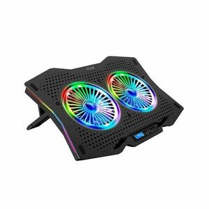 Cooler laptop Inca INC-606TGS, 410x280x34mm, 2xUSB, 10inch-18inch, 72 CFM, 1200 RPM (Negru) imagine