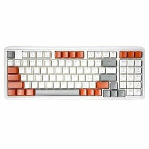 Tastatura Gaming Mecanica Redragon Gloria, iluminare RGB, Red Switch, Cu fir, Layout US (Alb/Portocaliu) imagine