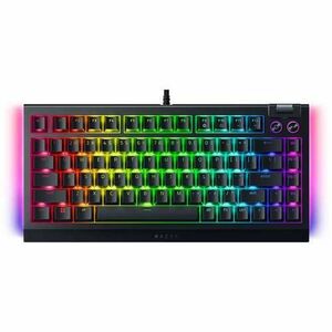 Tastatura Gaming Razer BlackWidow V4 75%, iluminare RGB, Layout US, Switch Orange Tactile Gen-3 (Negru) imagine