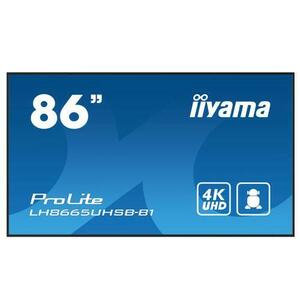 Ecran Profesional IPS LED iiyama ProLite 86inch LH8665UHSB-B1, UHD (3840 x 2160), HDMI, DisplayPort, Boxe (Negru) imagine