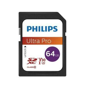 Card de memorie Philips FM64SD65B/00, 64GB, SDXC, Clasa 10, UHS-I U3, V30 A1 imagine