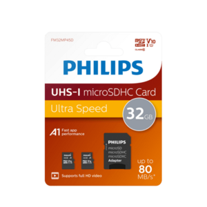 Set 2 carduri de memorie Philips MicroSDHC, 32GB, Clasa 10, UHS-I U1, Adaptor inclus imagine