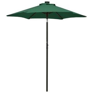 Umbrela de soare cu lumini LED vidaXL 313558, 200x211 cm, aluminiu, 3.45 kg, Verde imagine