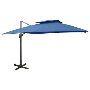 Umbrela suspendata cu invelis dublu vidaXL 312378, 300x300cm, 17.79 kg, Albastru azuriu imagine