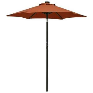 Umbrela de soare cu lumini LED vidaXL 313562, 200x211cm, aluminiu, 3.4 kg, Caramiziu imagine