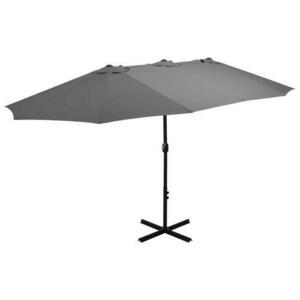 Umbrela de soare cu stalp aluminiu vidaXL 44869, 460 x 270 cm, 11.55 kg, Antracit imagine
