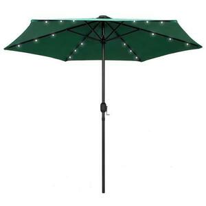 Umbrela de soare cu LED-uri si stalp aluminiu vidaXL 47352, 270 x 236 cm, Verde imagine