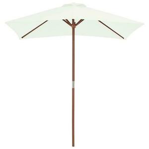 Umbrela de exterior cu stalp de lemn de bambus, vidaXL 44533, 150x200 cm, Nisipiu imagine