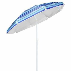 Umbrela de plaja HI 423954, Otel/Textil, 200 cm, Alb/Albastru imagine