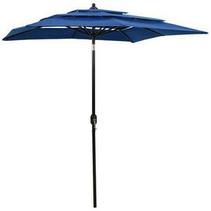 Umbrela de soare 3 niveluri vidaXL 313851, stalp de aluminiu, 2x2 m, 4.18 kg, Albastru azuriu imagine