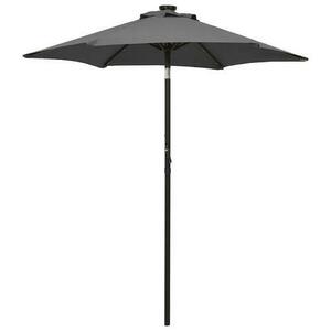 Umbrela de soare cu lumini LED vidaXL 313559, 200x211 cm, aluminiu, 3.4 kg, Antracit imagine