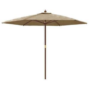 Umbrela de soare de gradina stalp de lemn vidaXL 363170, 299x240cm, 4.9 kg, Gri Taupe imagine