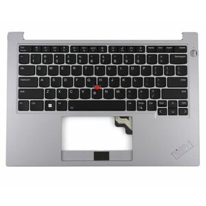 Tastatura Lenovo AP1B4000100AYL Neagra cu Palmrest Argintiu iluminata backlit imagine