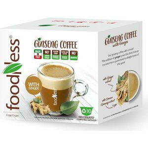 Capsule Foodness mix cu aroma de cafea si ghimbir, ginseng, compatibile Dolce Gusto, 10 capsule, 120g imagine