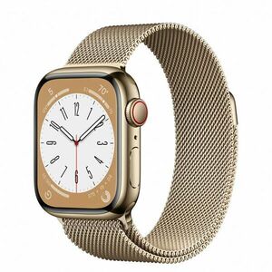 Apple Watch 8, GPS, Cellular, Carcasa Gold Stainless Steel 41mm, Gold Milanese Loop imagine