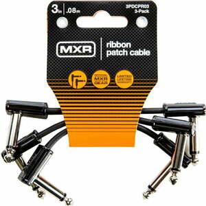 Dunlop MXR 3PDCPR03 Ribbon Patch Cable 3 Pack Negru 8 cm Oblic - Oblic imagine