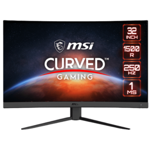 Monitor Gaming VA LED MSI 31.5inch G32C4X, Full HD (1920 x 1080), HDMI, DisplayPort, AMD FreeSync, Ecran Curbat, 250 Hz, 1 ms (Negru) imagine