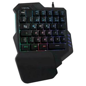 Tastatura Gaming pentru o mana LogiLink, Functie iluminare (Negru) imagine