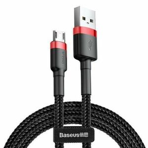 Cablu USB-Micro USB, Baseus, 1.5A, 2 m, Rosu/Negru imagine