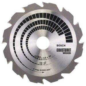 Panza fierastrau circular Bosch Professional Construct pentru lemn, 190 x 30 x 2.6 mm imagine