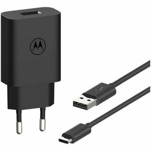 Incarcator retea Motorola TurboPower 20W USB-A w/ 1m USB-C cable, Negru imagine