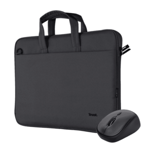 Geanta laptop Trust Bologna Eco, 16 inch (40cm), greutate 430 grame + Mouse Trust wireless, USB imagine