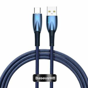 Cablu Date si Incarcare USB-A - USB-C Baseus Glimmer Series, 100W, 1m, Albastru imagine