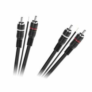 Cablu audio 2 x RCA la 2 x RCA, Fir de control, Negru imagine