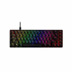 Tastatura HyperX Alloy 65 AUQ, Tastatura mecanica, Cablu USB Type-C detasabil, Iluminare RGB, Anti-Ghosting, HyperX RED, Negru imagine