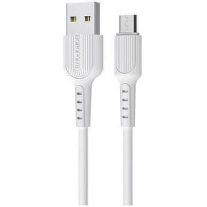 Cablu de date Borofone BX16 Easy, USB - microUSB, 2A, 1m, Alb imagine