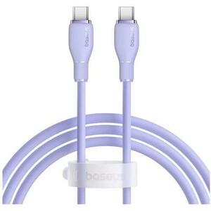 Cablu de date Baseus Pudding Series, 100W, USB-C la USB-C, Fast Charging, 1.2 metri (Violet) imagine